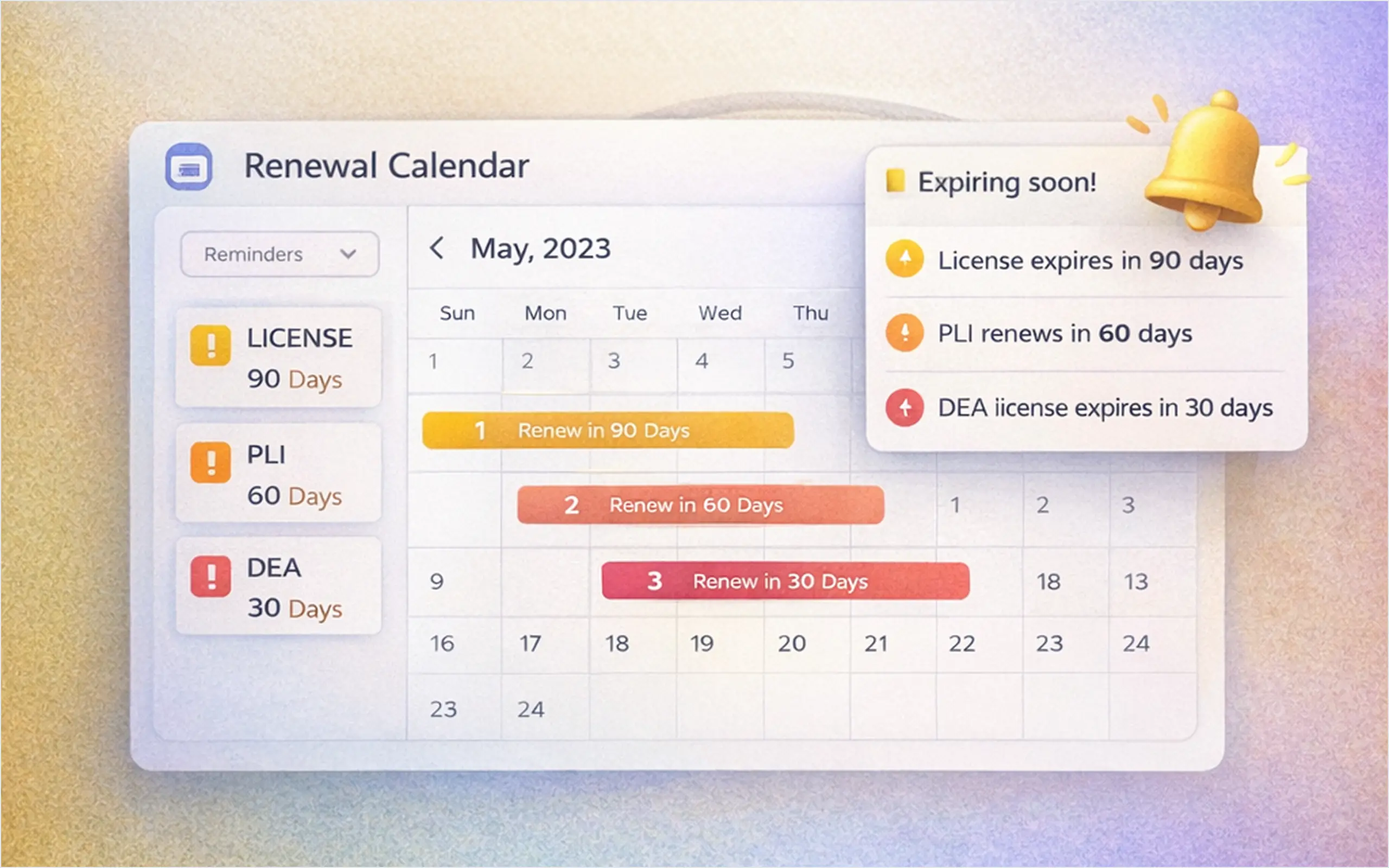 Expiral Slippage Calendar